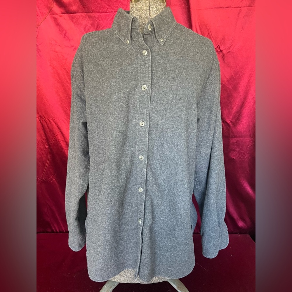 L.L. Bean Dark Gray Chamois Cloth Shirt